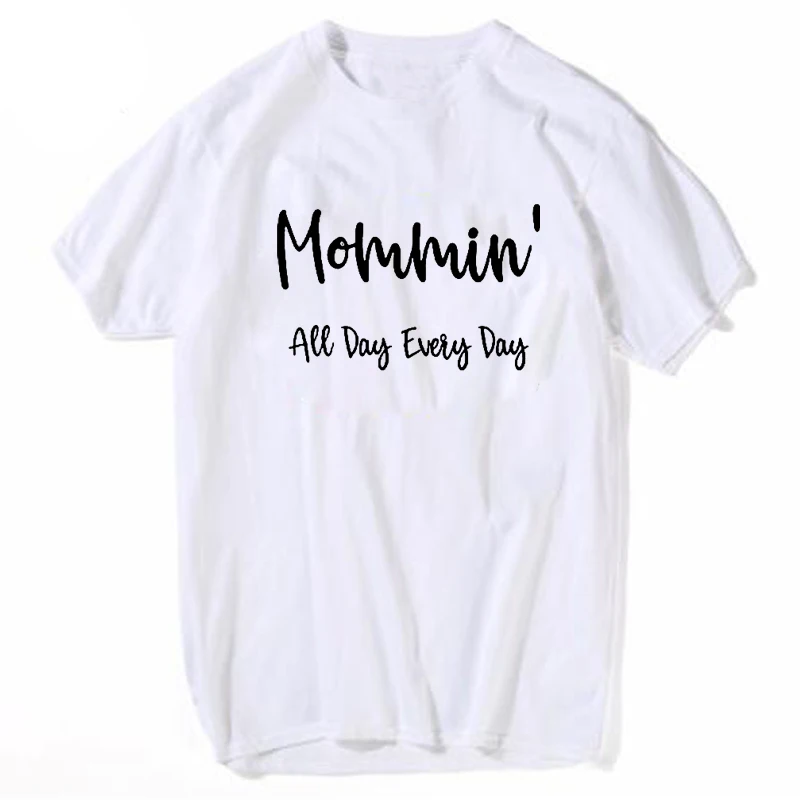 Mommin I Love MAMA весь день каждый футболка Tumblr 90s повседневные хипстерские футболки