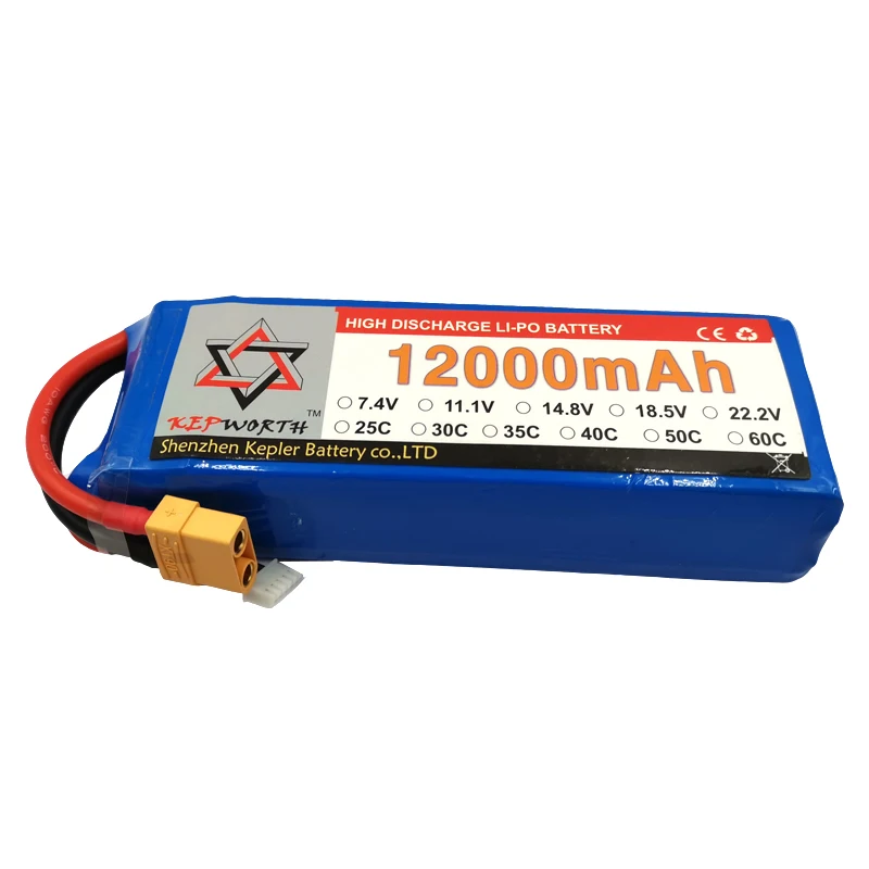 

2S 7.4V RC Lipo Battery 12000mAh 25C High Capacity For Helicopter Drone Plane Car Toy RC Li-Po Battery High Power