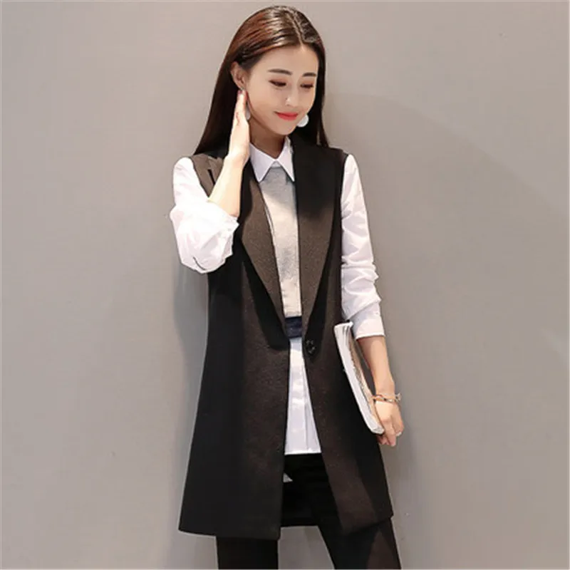 Women Vest Sleeveless Autumn Slim Vest Women Plus Size 5XL Vests And Waistcoats Women Long Vest Sleeveless Women Jackets