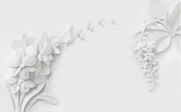 3D обои для комнаты современные минималистичные Настенные с изображением орхидеи