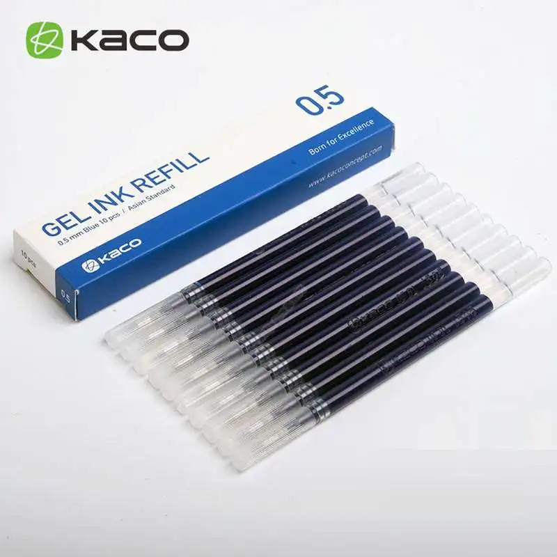 Blue Ink 5 шт./упак. Xiaomi KACO 0,5 мм знак ручка гладкая чернила прочный подписи 5 цветов для студентов школы/офисных работников - Цвет: Blue Ink