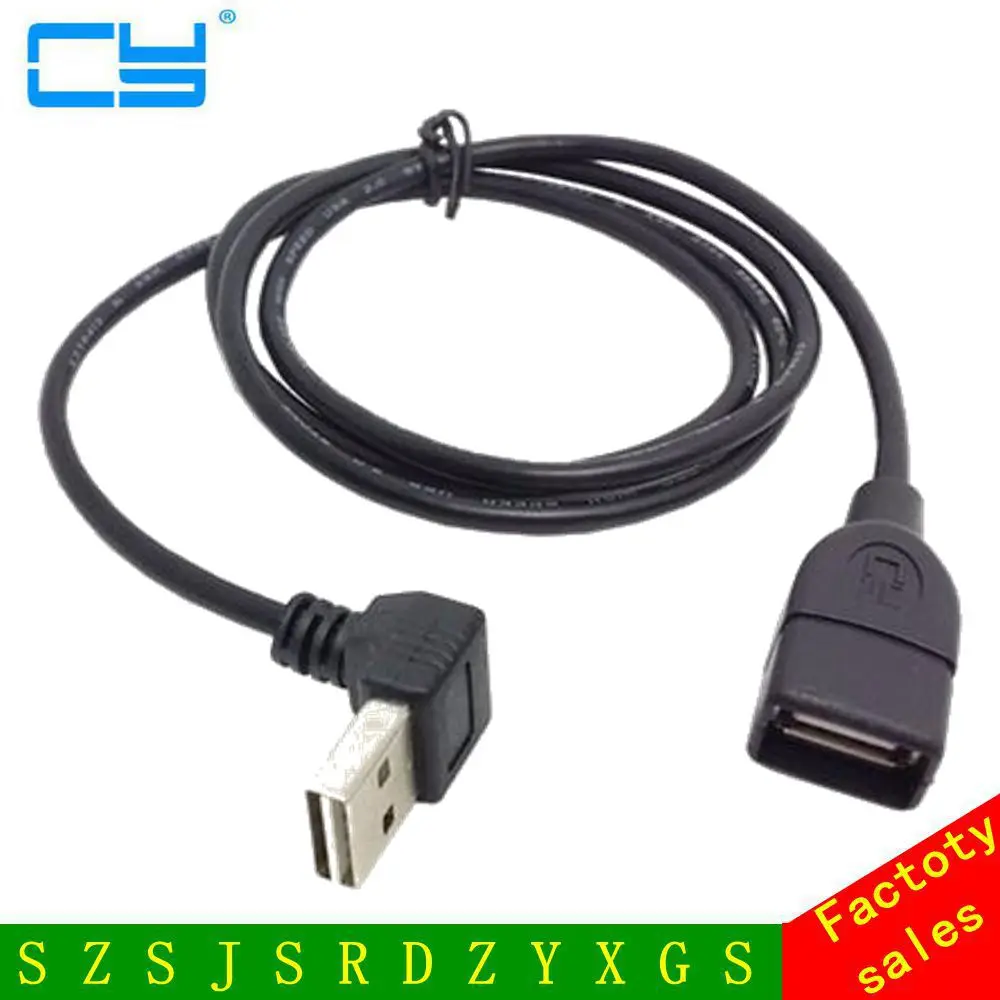 

Free Shipping USB 2.0 Male to Female Extension Cable Reversible Design Up & Down Angled 90 Degree 100cm