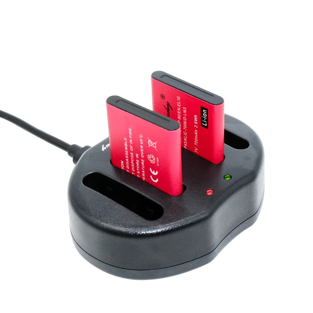 2 шт литиевая батарея + 1 USB зарядное устройство D LI63 KLIC 7006 K7006 EN EL10 LI 40B 42B NP 80 батареи