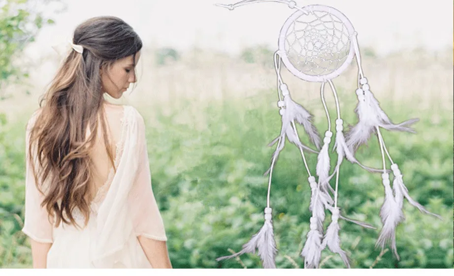 1 шт. черный и белый Ловец снов куранты Индийские перо кулон орнамент автомобиля