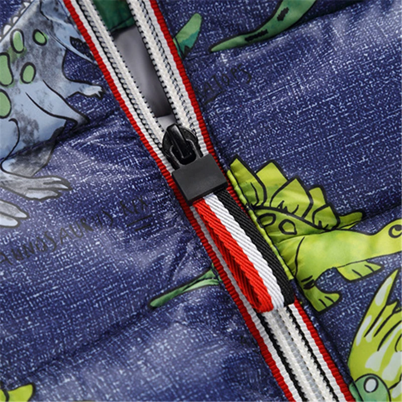 Камуфляжная зимняя куртка для мальчиков с динозавром хлопковая верхняя одежда