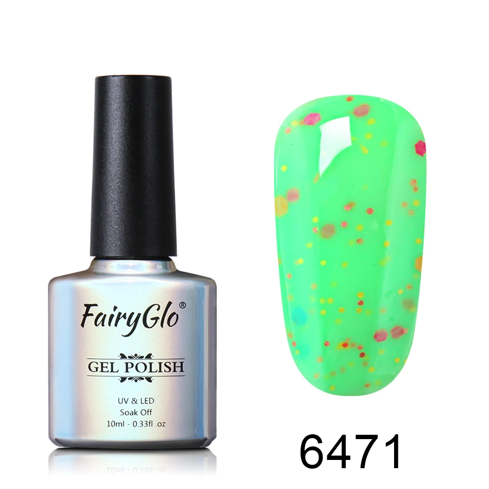 FairyGlo 10 мл сыр конфеты Гель-лак для ногтей замочить от УФ светодиодный Гель-лак длительный гель лак для ногтей нужно верхнее Базовое покрытие лак для ногтей - Цвет: 6471