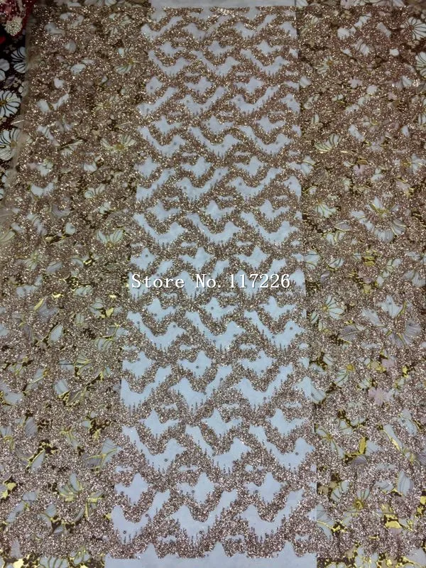 New design rose gold sparkle print glued glitter powder tulle mesh lace fabric for sawing/ evening dress/stage | Дом и сад