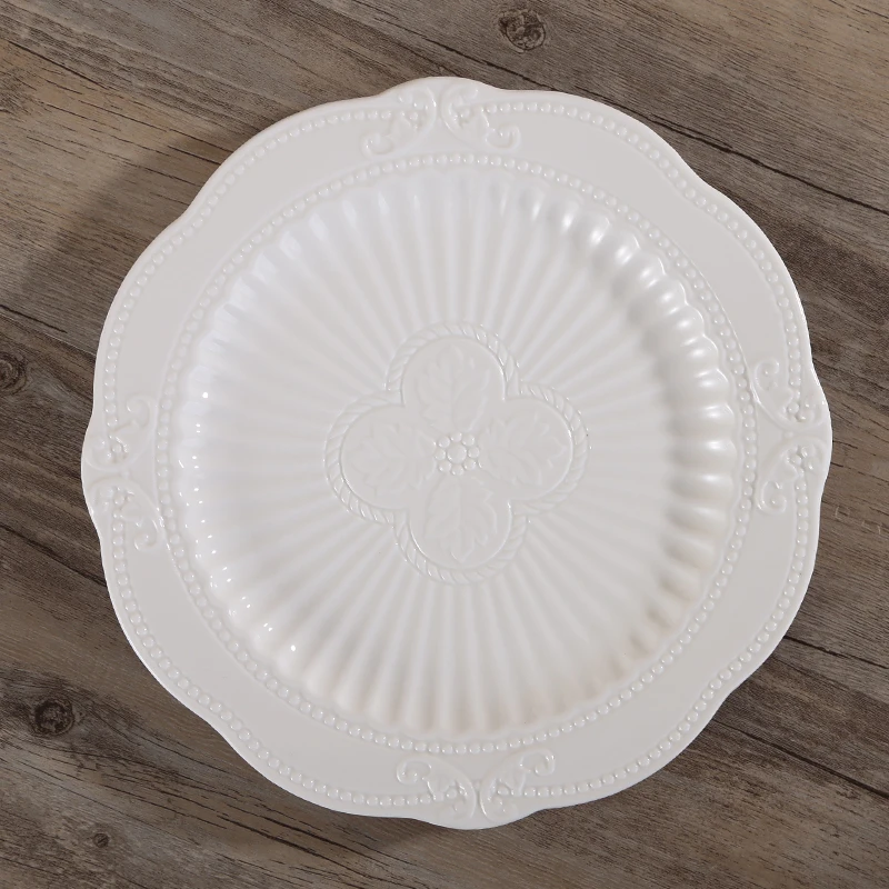 Скандинавская Милая Белая керамика тарелка для пирожных фруктов поднос