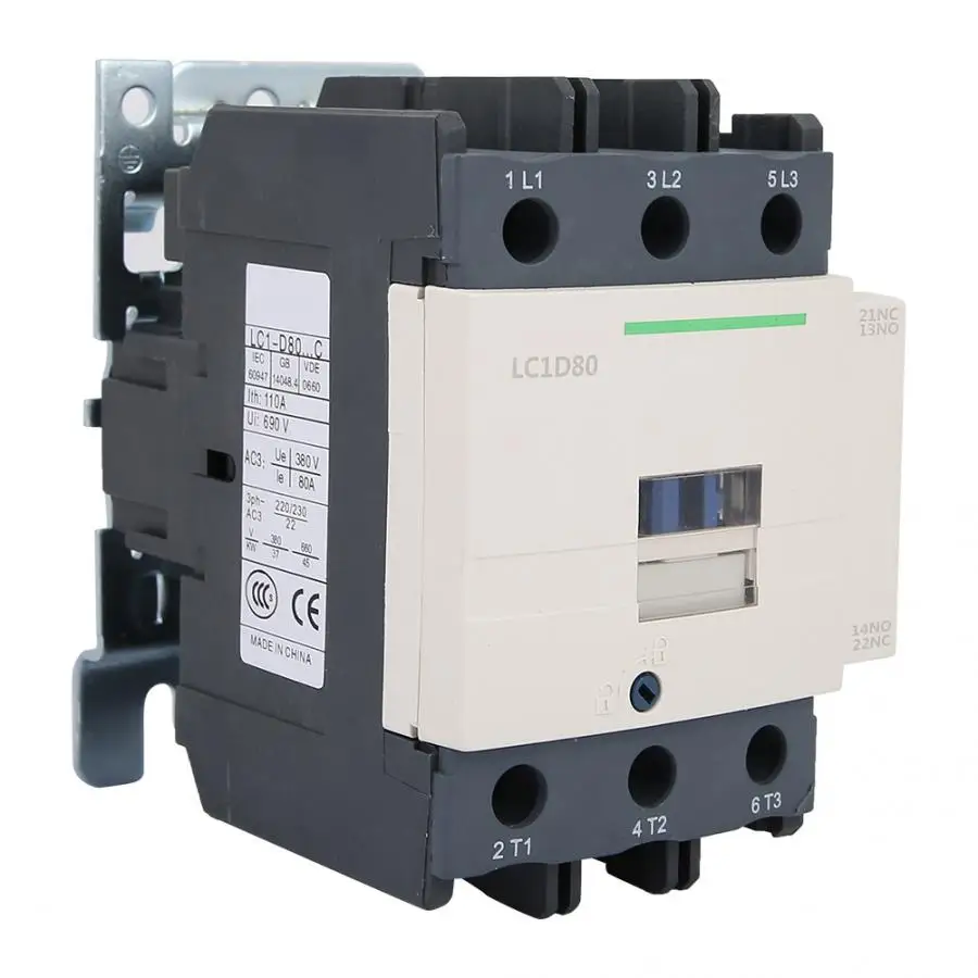 LC1D80 Новый электрический 50/60Hz 3 полюса катушка контактор переменного тока 220V 80A