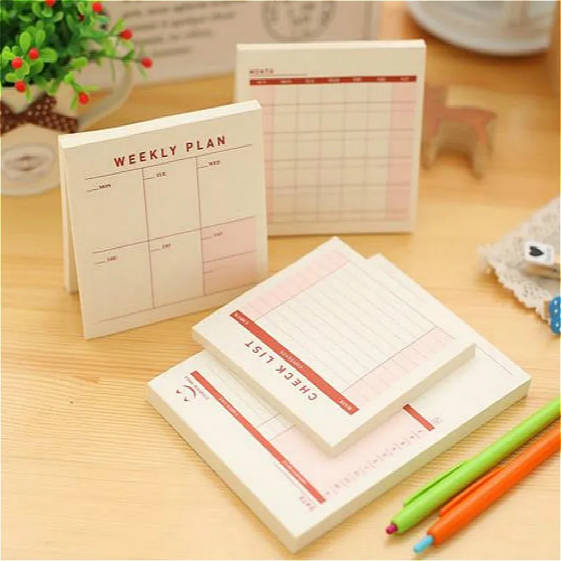 Милый Еженедельный Ежемесячный рабочий планировщик дневник записная книжка