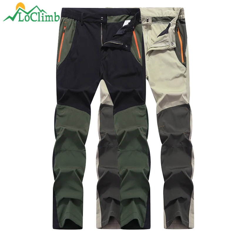 

LoClimb Anti-UV Elastic Thin Hiking Pants Men Quick Dry Outdoor Sport Trousers Cycling Trekking Fishing Waterproof Pants AM294
