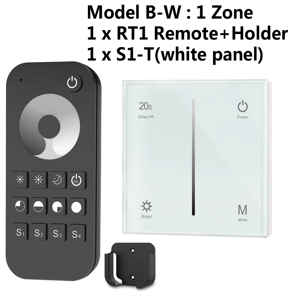 Model B White AC симистор светодиодный диммер 220V 230V 110V Беспроводной РЧ с регулируемой яркостью ручка переключателя с 2,4G пульт дистанционного управления для одного Цвет светодиодный лампы - Цвет: Model B White