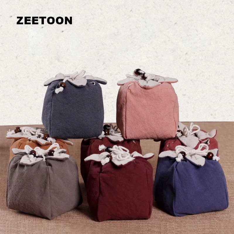 Японская льняная портативная дорожная сумка для хранения чайный набор пакет из