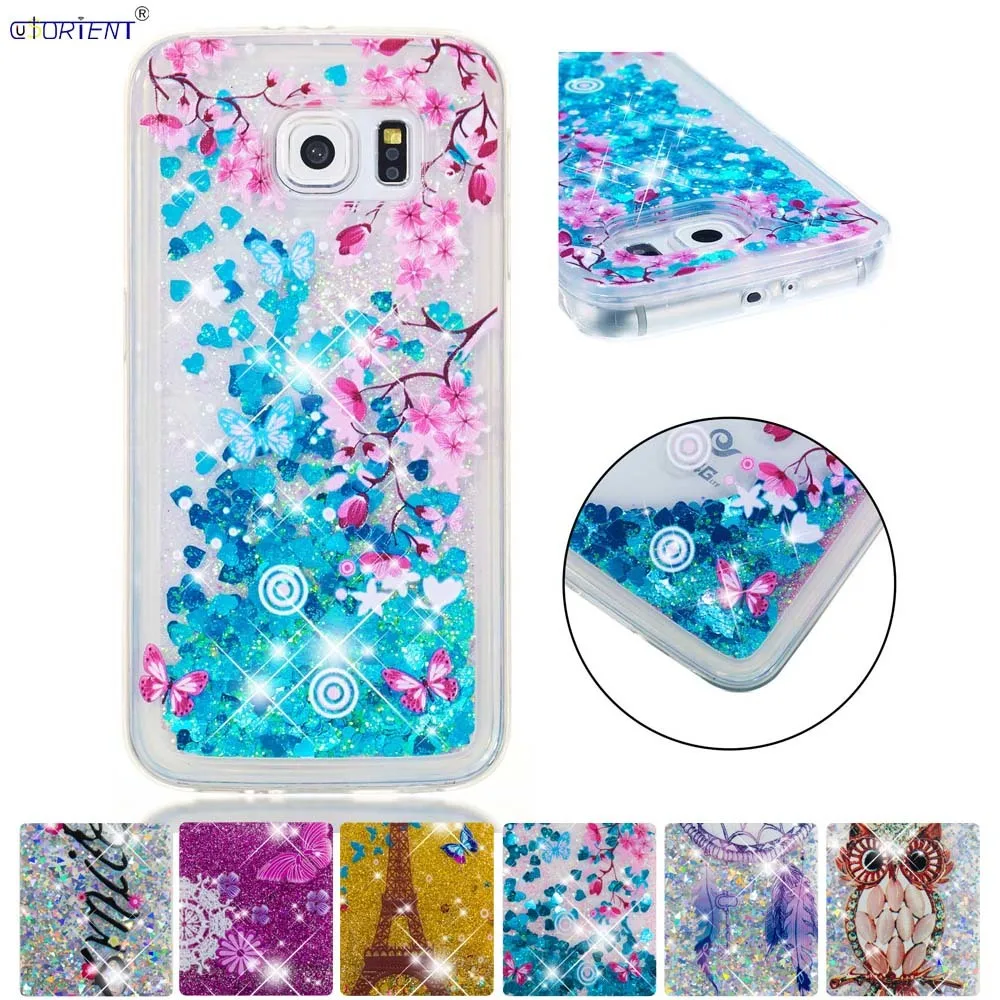 Облегающий чехол для Samsung Galaxy S6 блестящие звезды динамический зыбучий песок