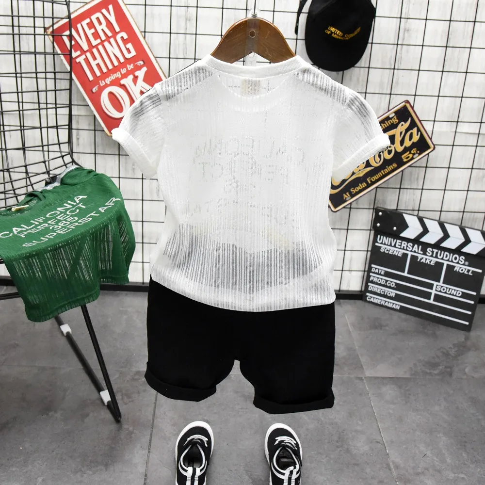 2019 Retail Children's clothing short-sleeved T-shirt suit 2018 new 2-3-4-5-6-7 years old boy summer two-piece tide 4 |