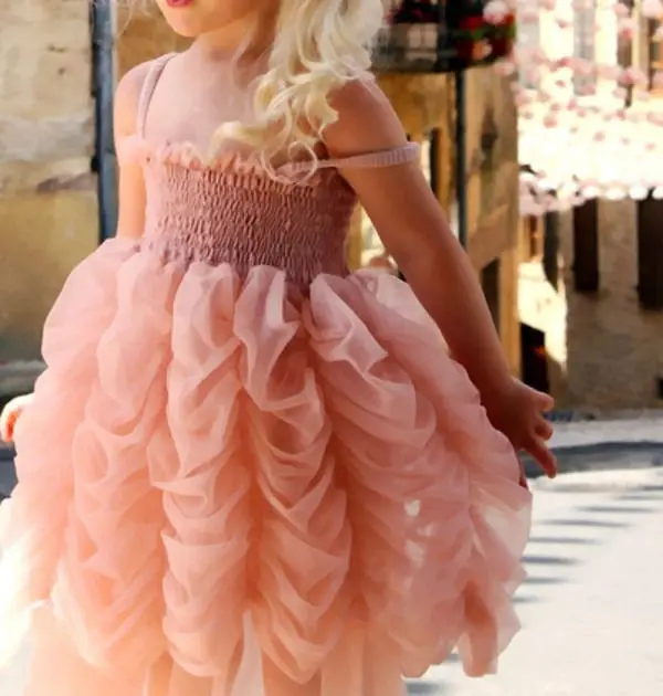 Girls Cute Tutu Dresses Baby Girl Pink Princess Party Sleeveless Strap Ruffle Summer Bubble Dress 1-6Y | Детская одежда и обувь