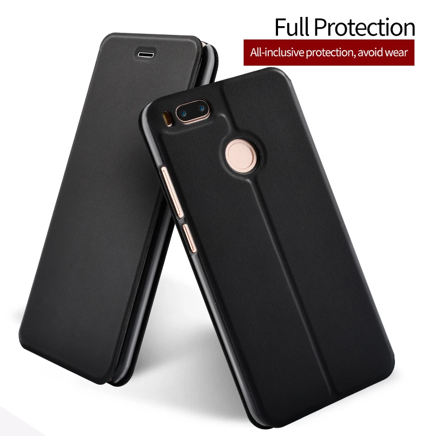 Флип чехол TCICPC для Xiaomi MI A1 Mi 5X Mi5X кожаный с подставкой Жесткий ПК + ПУ телефона