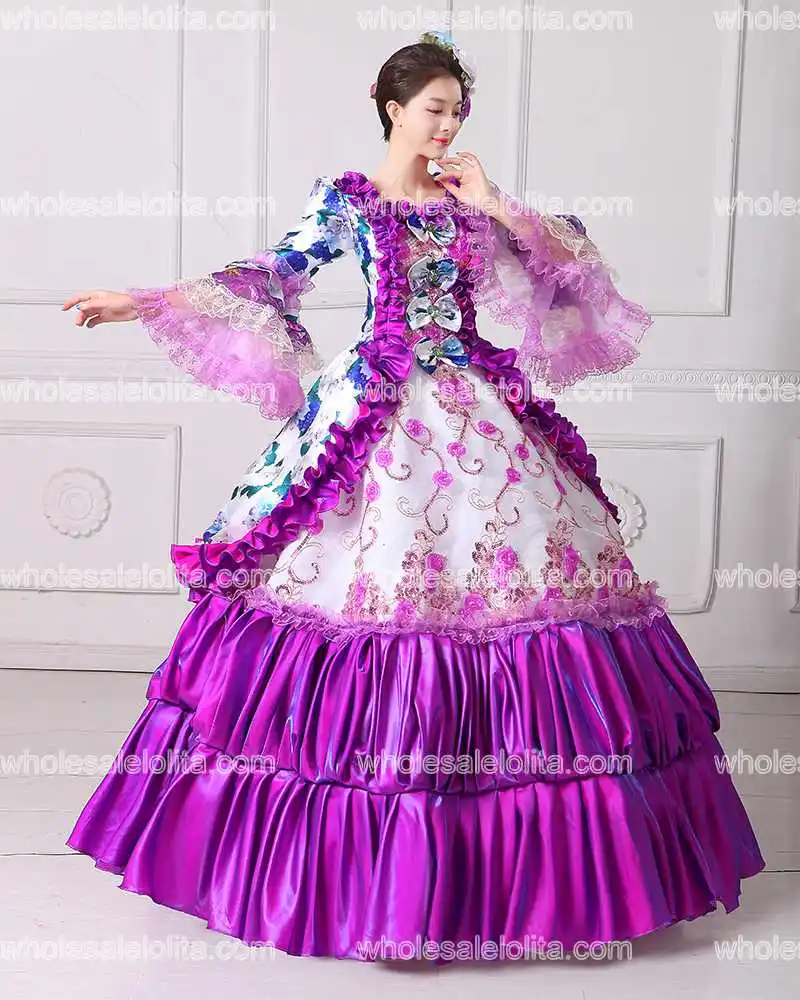 Новое платье для бала маскарада с цветочным принтом Южная рококо Белль