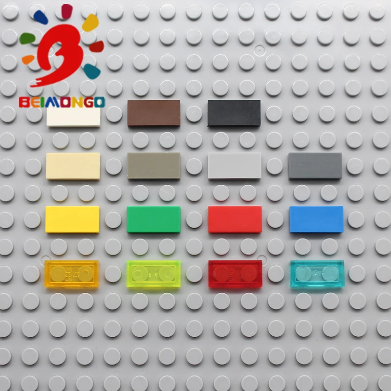 Бесплатная доставка! Строительные блоки BEIMONGO из плоской плитки 1x2 200 шт. Edu и