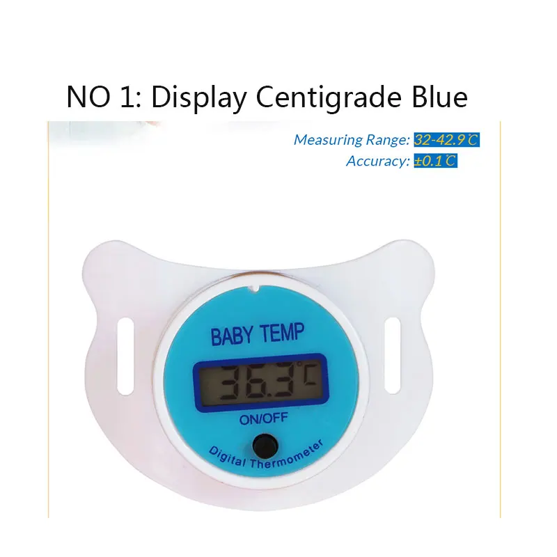 Centigrade Blue Детский термометр для сосков, медицинская силиконовая соска, детские термометры по Фаренгейту, цифровой ЖК-дисплей, уход за здоровьем, портативный - Цвет: Centigrade Blue