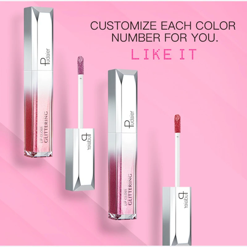 Pudaier металлический блеск полноцветная губная помада для макияжа стойкий жидкий