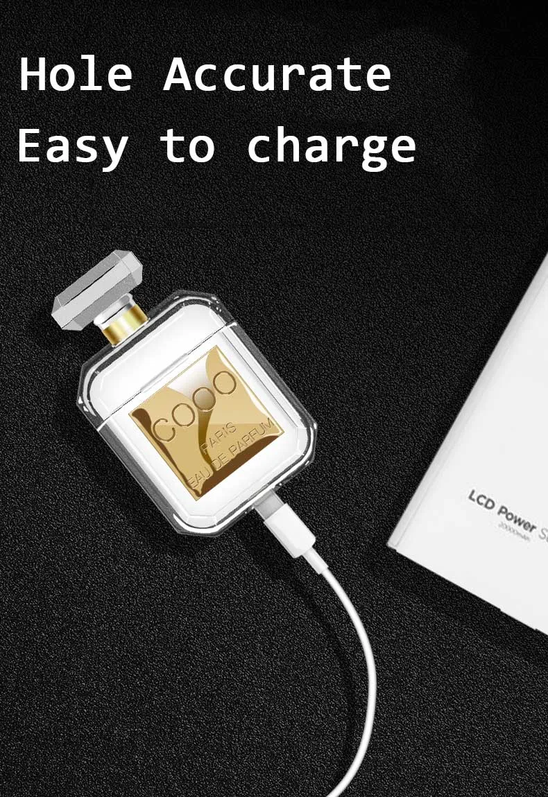 ETIMGA силиконовый чехол для гарнитура для airpods флакон духов защитный чехол Роскошный противоударный мягкий чехол из ТПУ для Apple с наклейкой