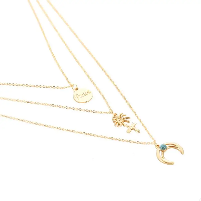 3 шт./компл. богемные женские ожерелья подвеска в виде букв кокосового дерева и