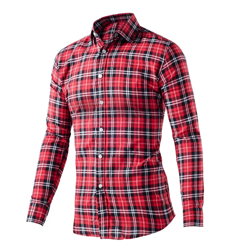Новинка 2017 года брендовая классическая мужская рубашка в клетку с длинным