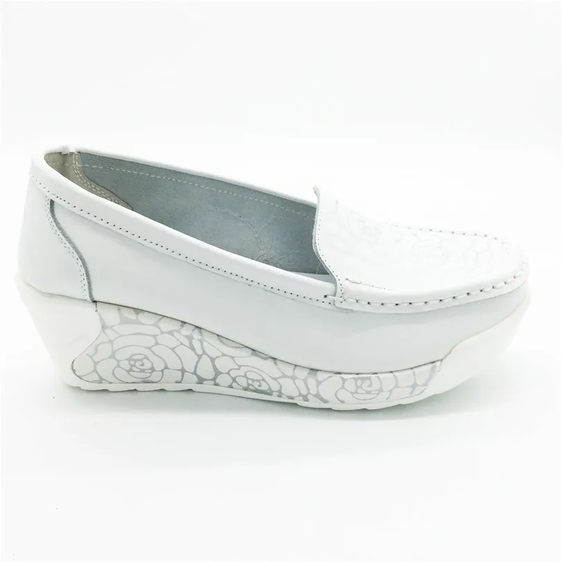 Женские туфли на танкетке с цветочным принтом без застежки|slip on|slip on shoesslip platform |