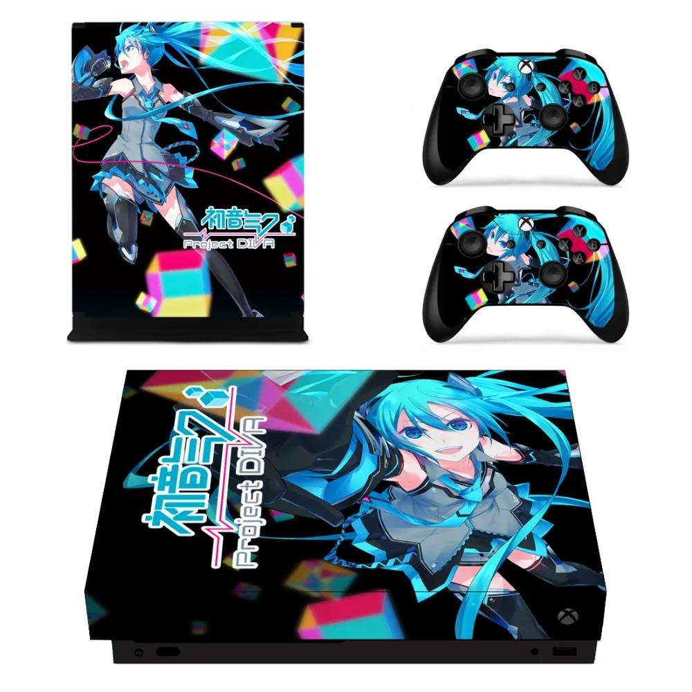 Аниме Cute Girl Hatsune Miku лицевые панели консоль и наклейка на контроллер для Xbox One X с