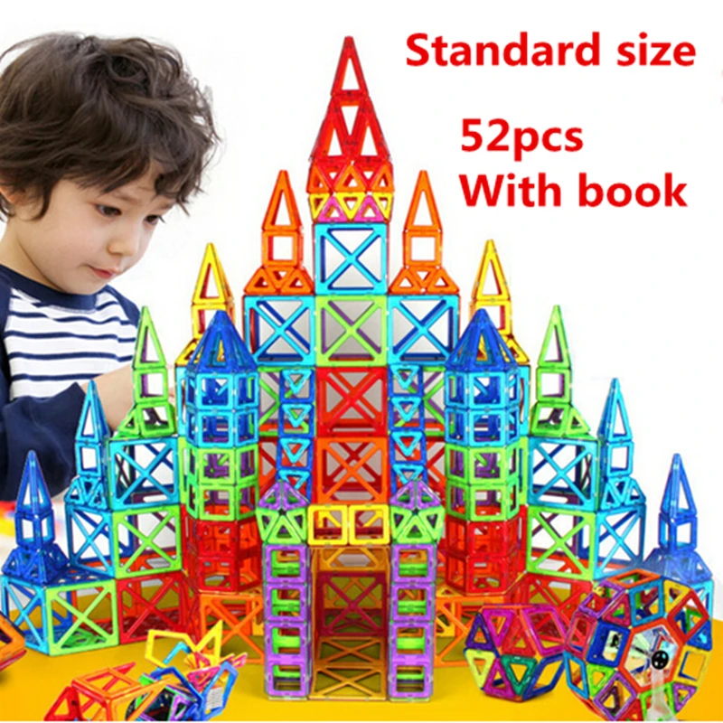 52 шт./компл. Стандартный Размер Магнитные строительные блоки игрушки сделай сам 3D