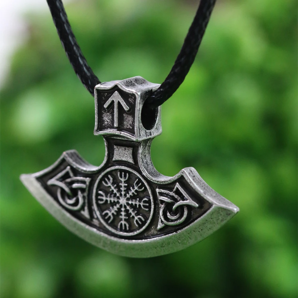 LANGHONG 1 шт. норвежский викинг Thor's Hammer руны и Vegvisir компас амулет кулон ожерелье ювелирные изделия-талисманы