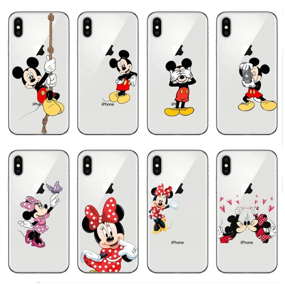 Мягкий силиконовый чехол для телефона с рисунком Микки Минни Маус Apple iPhone 6 6s Plus 5 5S