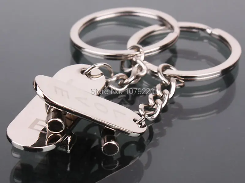 HJ любовь скейтборд сплав брелок креативный полированный хром модные ювелирные