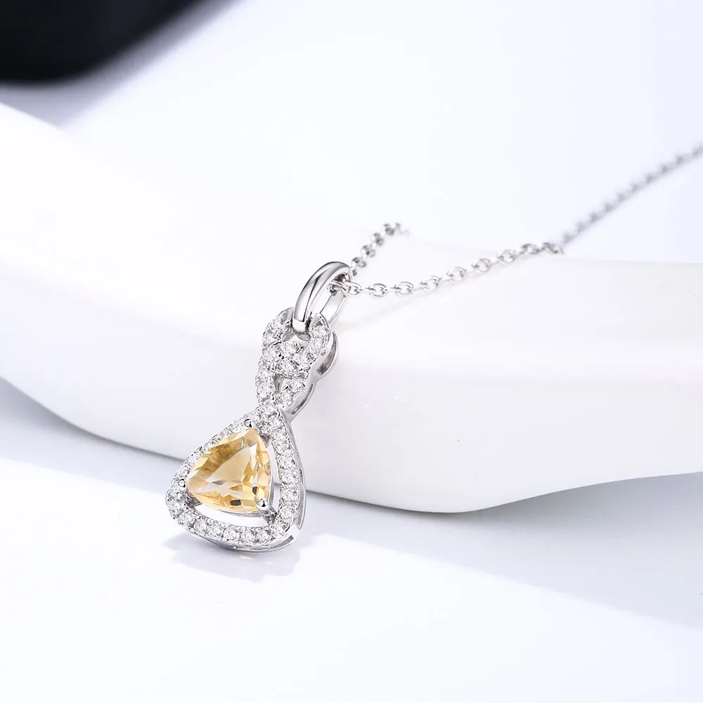 Женское ожерелье из серебра 925 пробы с натуральным Цитрином|gift gifts|gift womengift necklace |