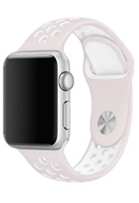 Pink White Для Apple Watch, версии 3, 2, 1 ремешок спортивный браслет силиконовый ремешок 42 мм, 38 мм, браслет из нержавеющей стали Смарт-часы напульсник Для мужчин Для женщин ремень резиновый наручных часов iWatch, ремешок - Цвет ремешка: Pink White