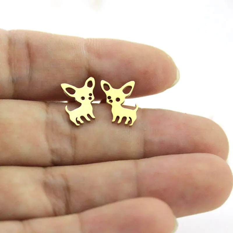 1 пара серьги гвоздики из нержавеющей стали 4 цвета|fashion stud earrings|stud earringsdog earrings |