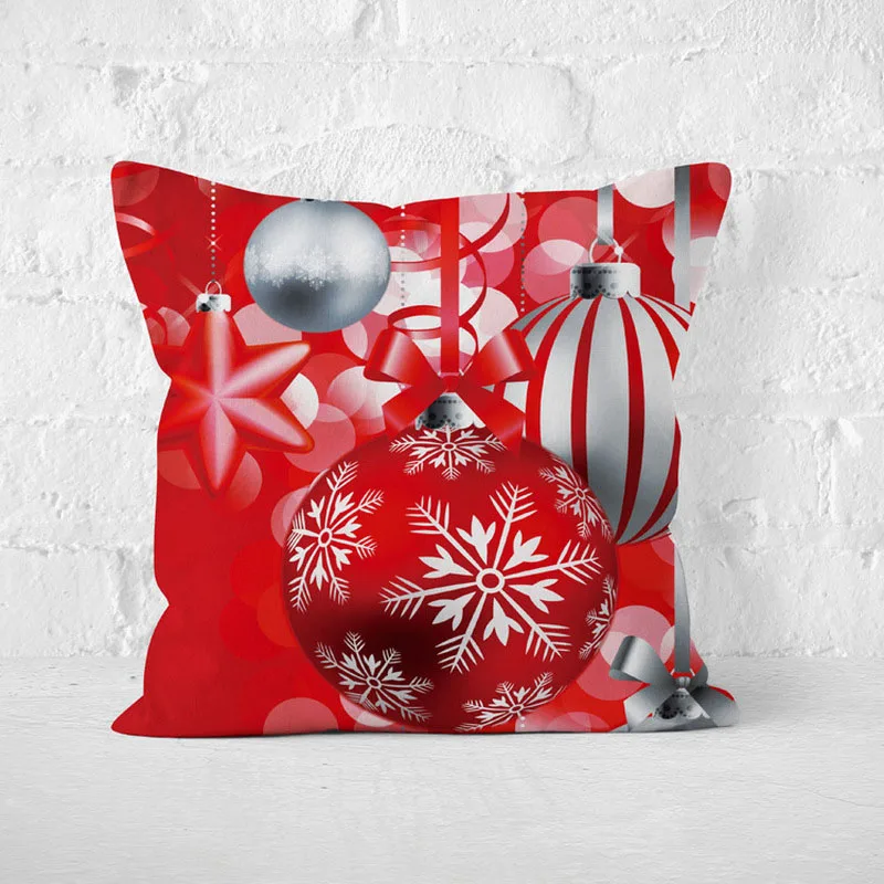 CUSCOV best selling Christmas soft polyester pillowcase Santa Claus bell gift sofa bed cushion | Дом и сад