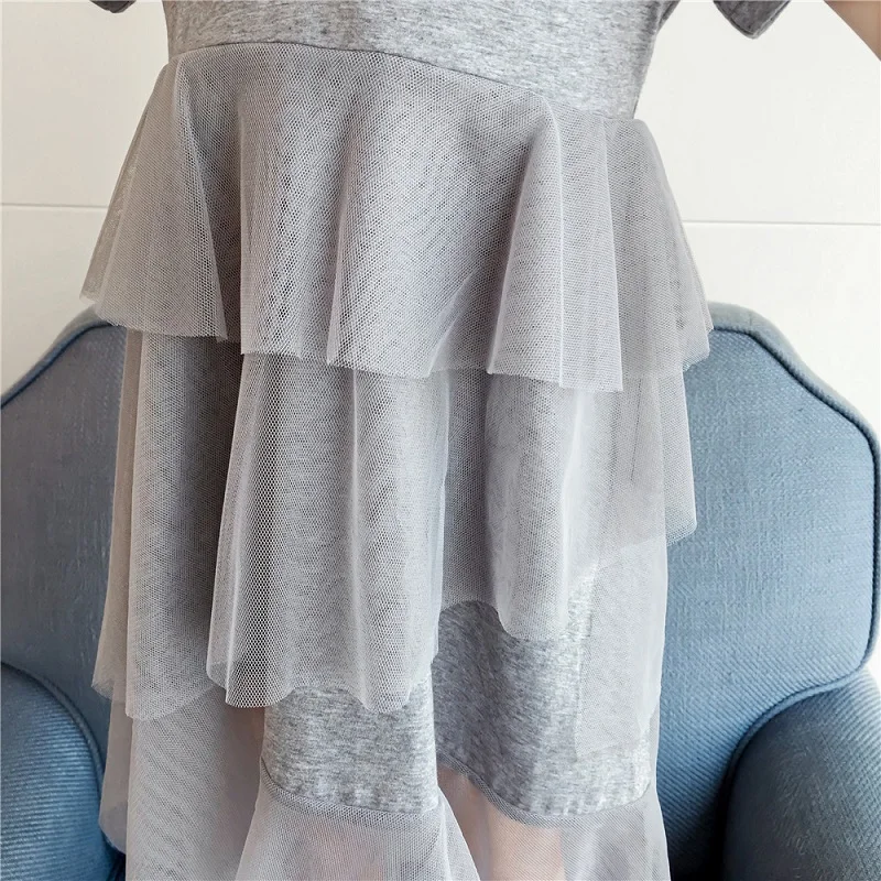 Girls Dresses 2019 Summer New Children's Wear Sweet Loose Fairy Multi-Layer Mesh Stitching Cake Dress | Детская одежда и обувь