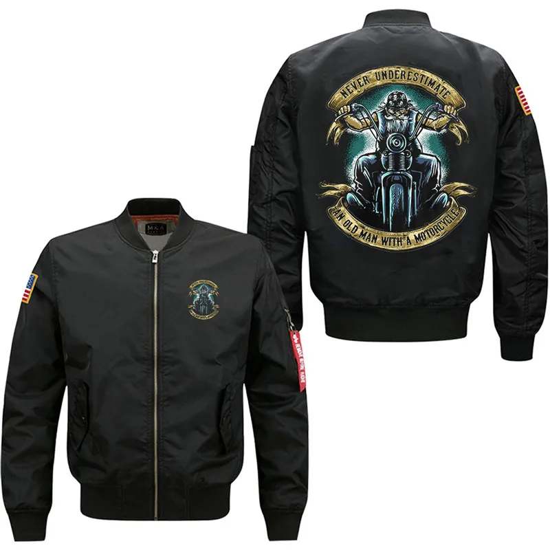 Мужская летная Куртка бомбер 10 Duong An Old Man с велосипедом|bomber flight jackets|flight jacketmen bomber |