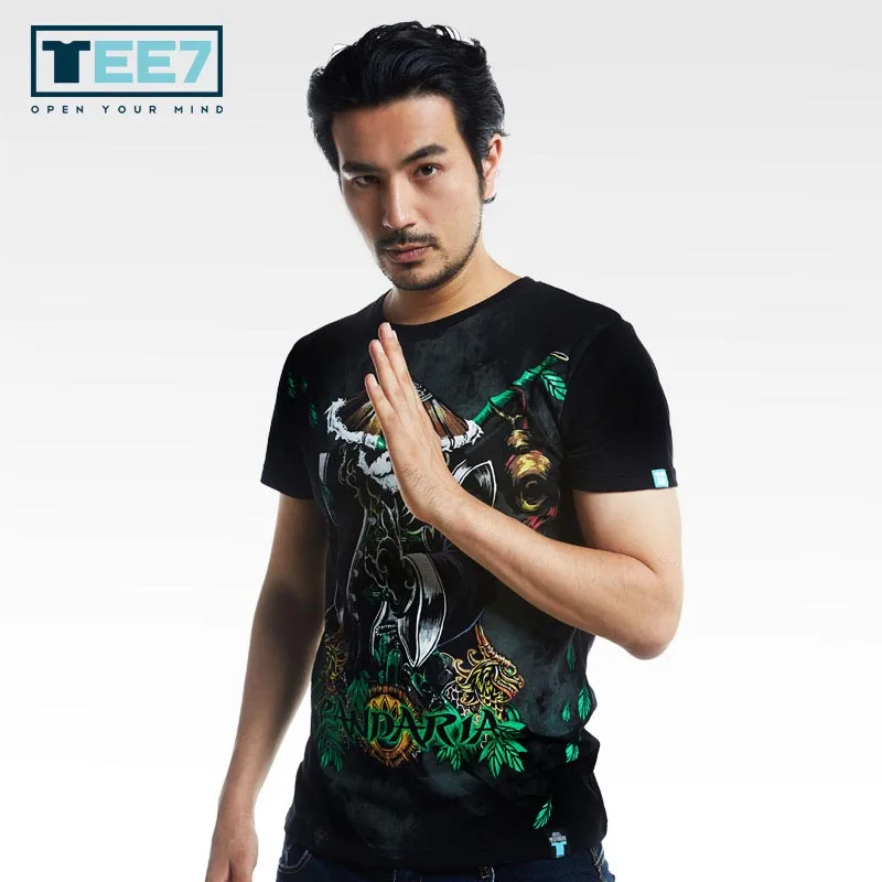 TEE7 Game WOW Panda mystery 100% Cotton T-shirt Cosplay costume for Azeroth Brithday Gift | Мужская одежда