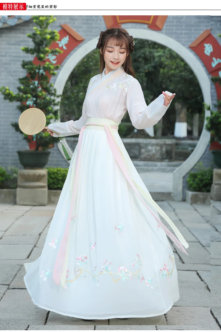 Традиционный Женский Тан Древний китайский костюм Hanfu Вышитый Костюм принцессы династии опера китайский Hanfu платья DWY1334