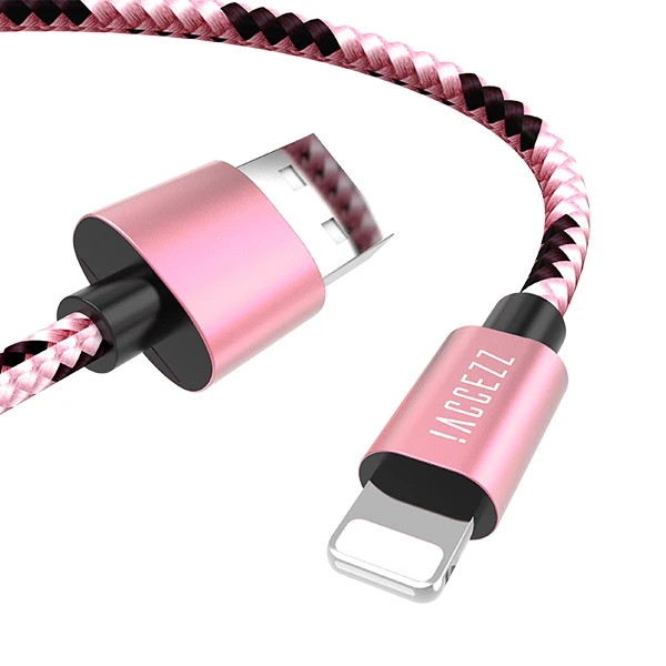 Rose Gold ACCEZZ 2.4A освещение USB кабель для Apple iPhone Xs Max Xr X 8 7 6 6s Plus 5S SE iPad Mini данные синхронизировать мобильный телефон кабели зарядного устройства - Цвет: Rose Gold