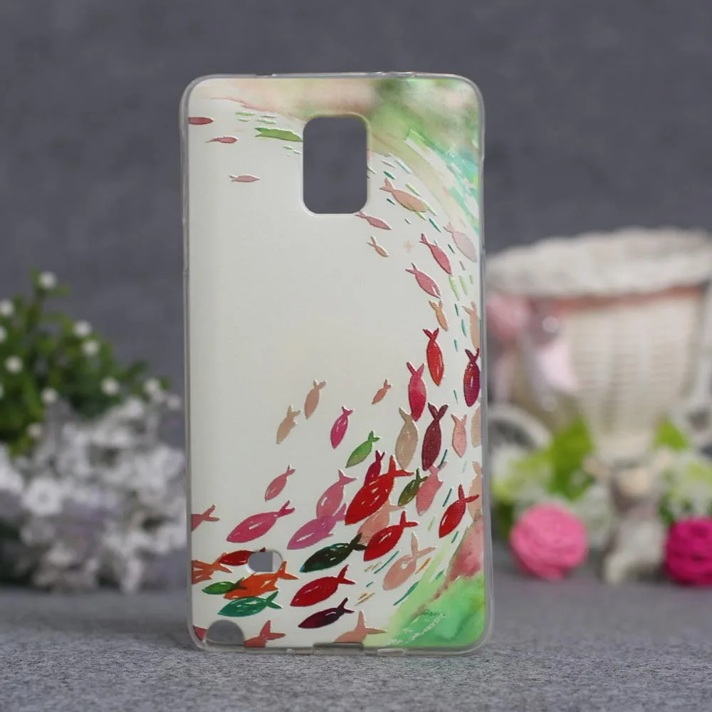 Мягкий чехол из ТПУ с 3D рисунком для Samsung Galaxy Note 4 N9100 силиконовая задняя крышка