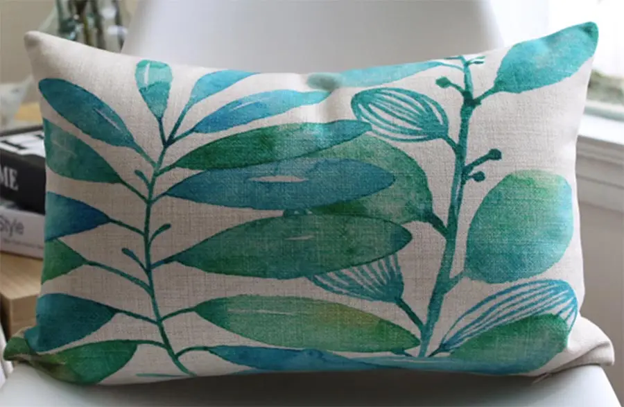 Бесплатная доставка! Зеленая квадратная подушка с растениями/Чехол almofadas для