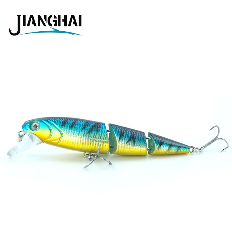 JIANGHAI Crankbait Рыбная приманка вобблер реалистичный 11 см 3 сегмента Swimbait твердая