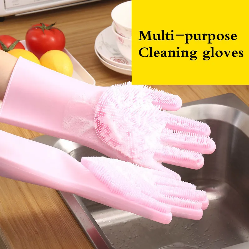 Кухонные силиконовые чистящие перчатки Guantes de латексные Волшебные мытье посуды