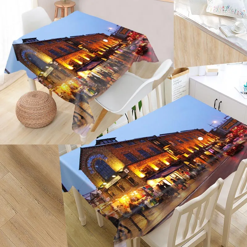 tablecloth Лондонская уличная скатерть с принтом, водонепроницаемая скатерть, большой размер, скатерти для кухни, свадебное оформление отеля - Цвет: tablecloth