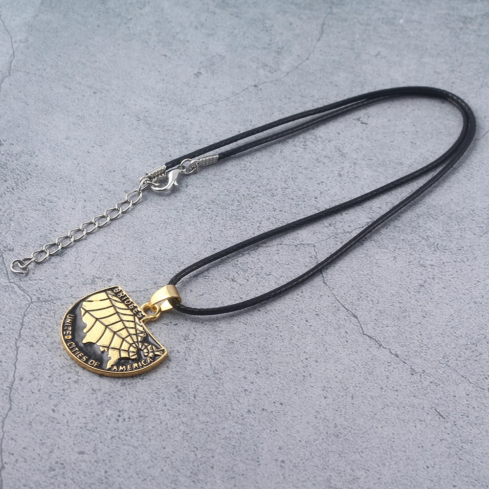

New Game Death Stranding Keychains Spider Web Map Pendant Black Color Enamel Jewelry For Man Woman Gifts