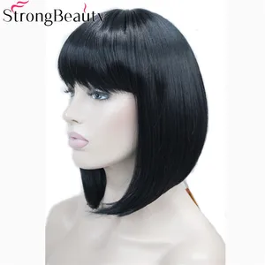 Женский парик Боб Strong Beauty, синтетические короткие прямые парики для чернокожих женщин